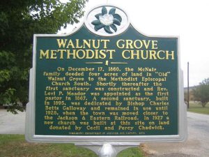 Historical Marker Walnut Grove Methodist Church